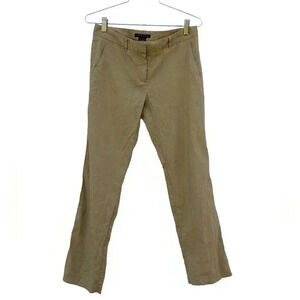 Theory Women's Khaki Color Linen Blend Lightweight Pants Size 4